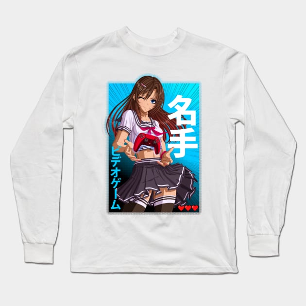 Anime Gamer Girl - Video Game Pro Long Sleeve T-Shirt by bomazu